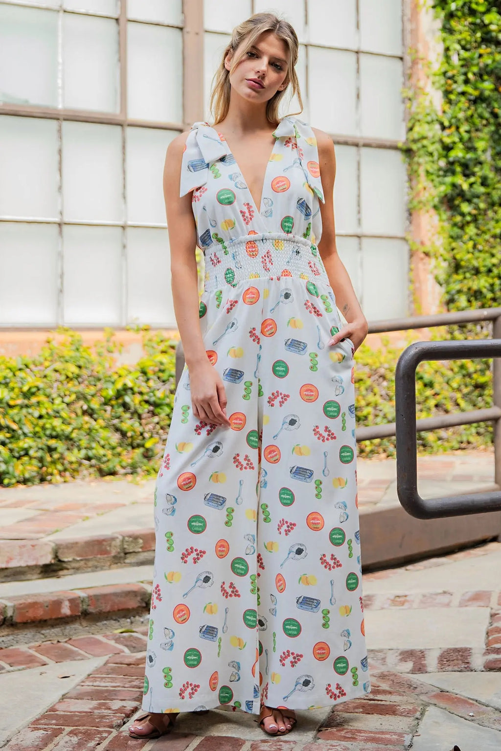 S95078 - Printed Tie Shoulder Jumpsuit – STYLE USA
